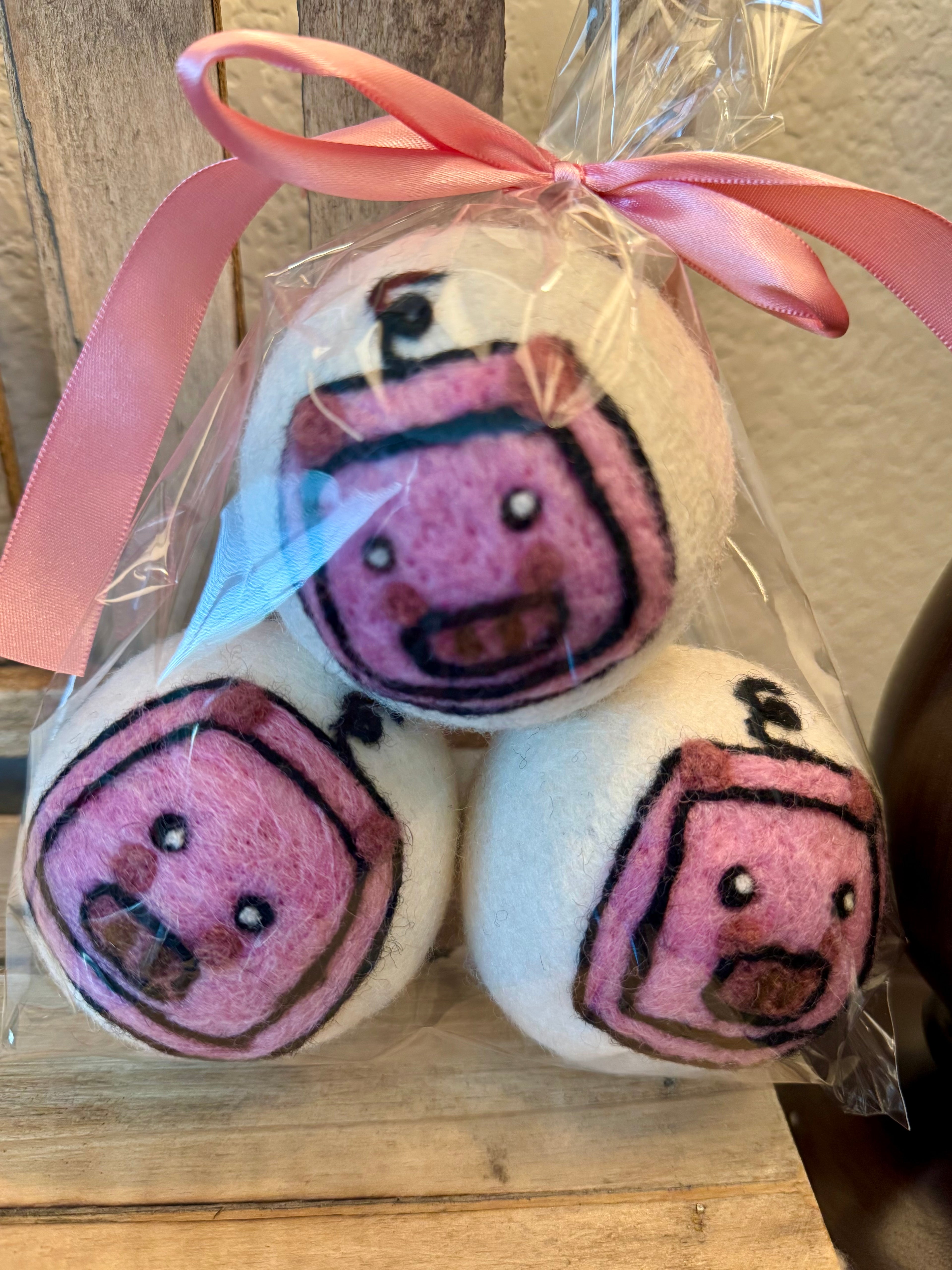 Wool Dyer Balls - 3 Pack - Various Whimsical Designs - Perfect for Laundry and Housewarming Gifts