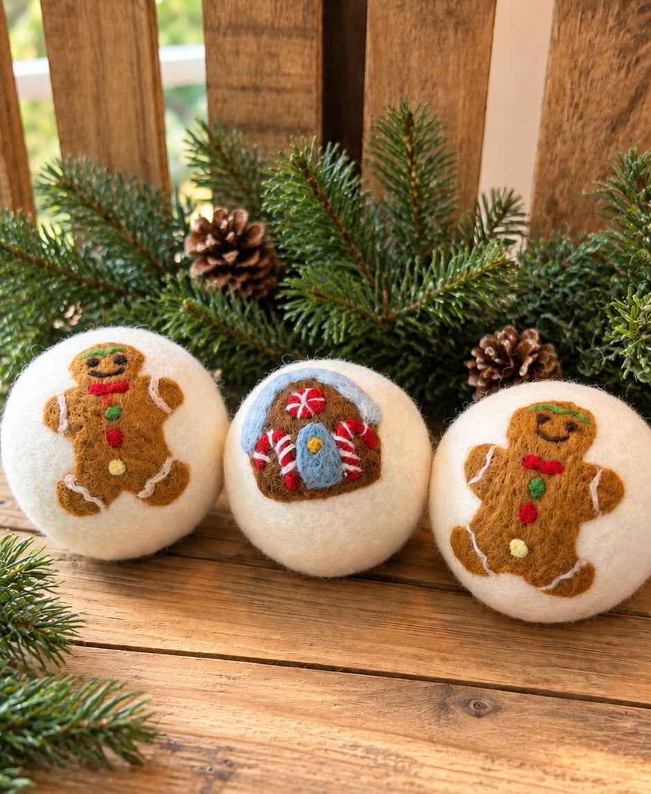 Wool Dryer Balls - 3 Pack | Whimsical Laundry Gift Under $20