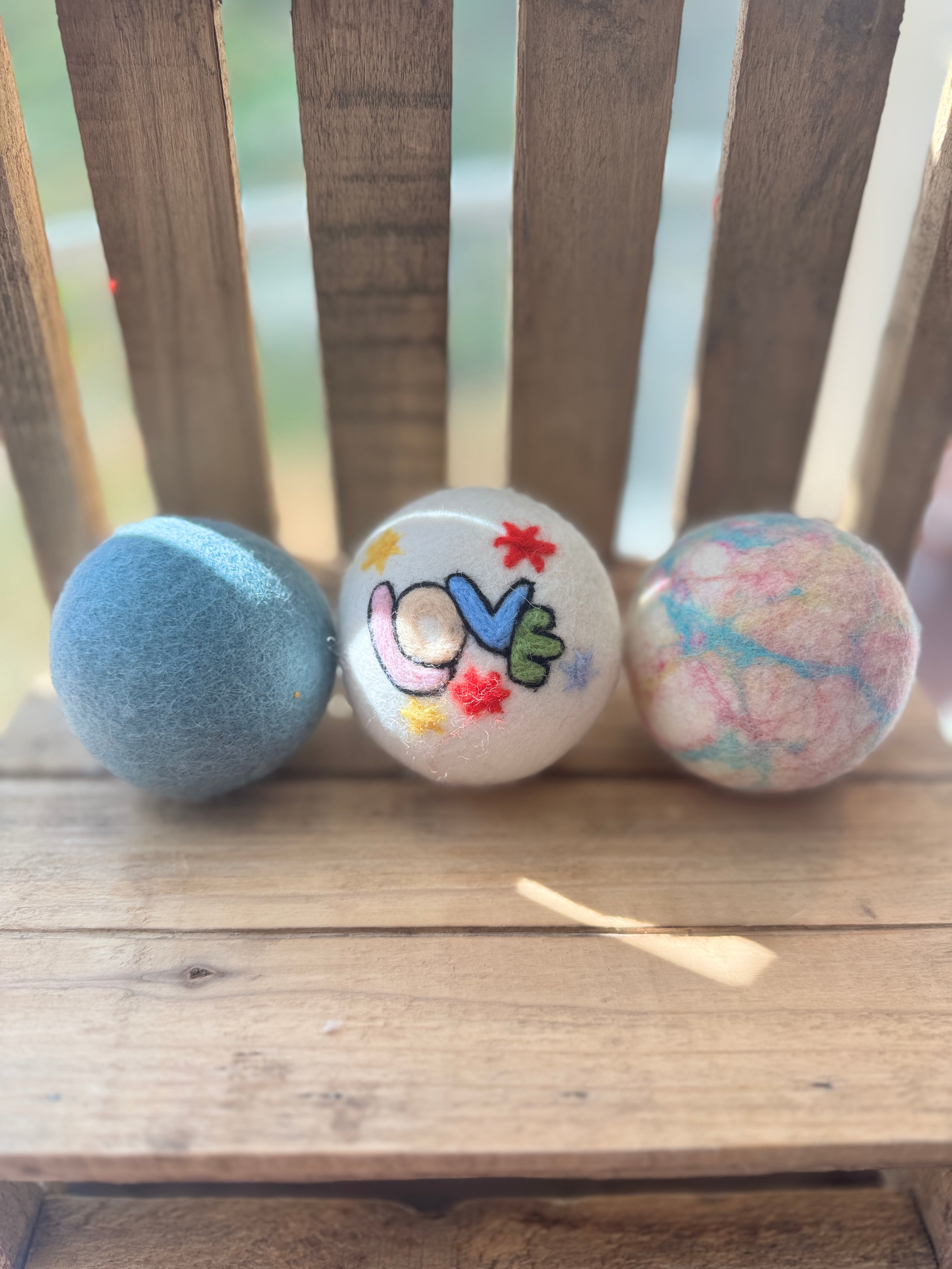 Wool Dryer Balls - 3 Pack - Whimsical Designs