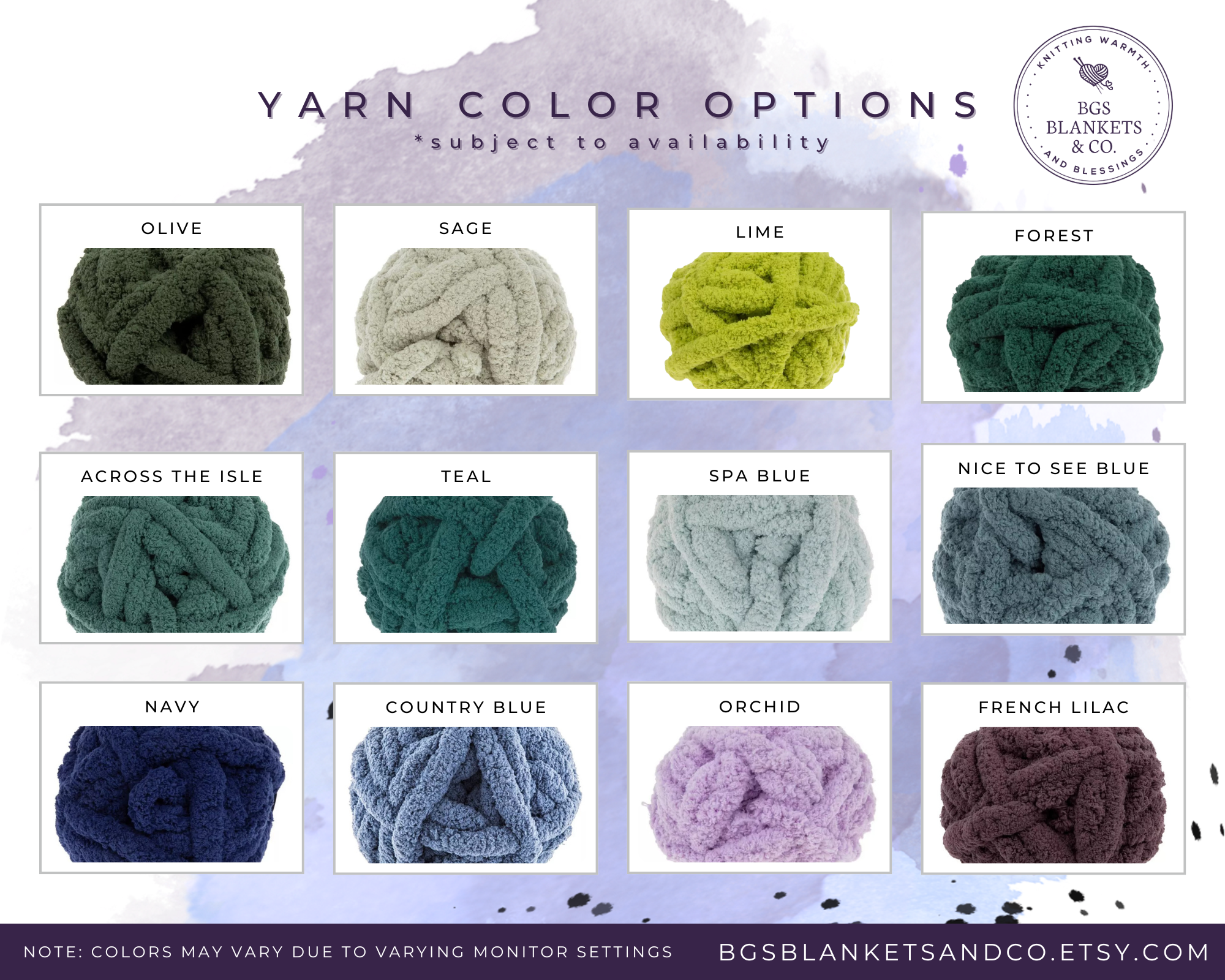 Custom Build Your Own Chenille Chunky Hand Knit Blanket, Pick Your Size and Up to 3 Colors