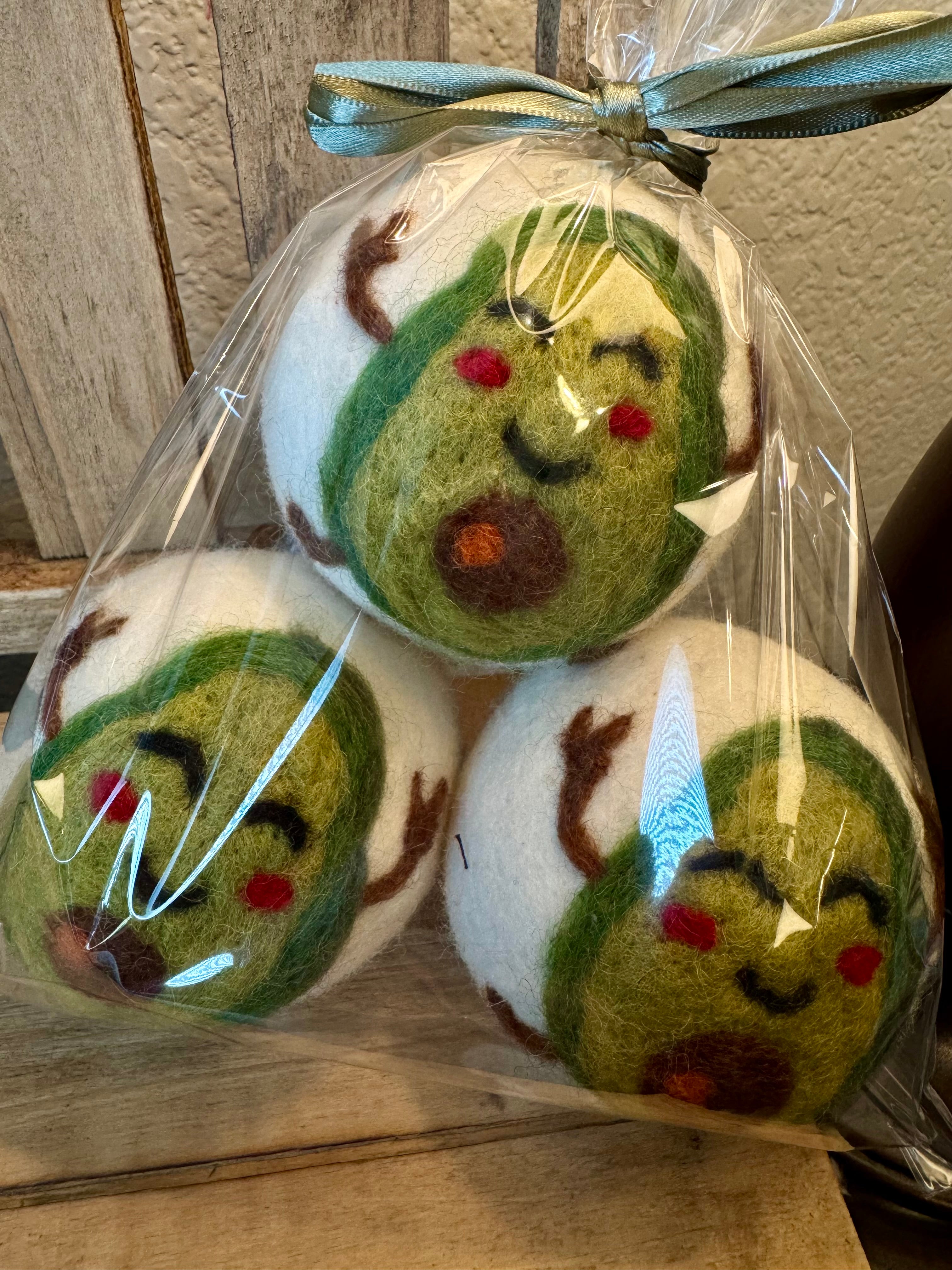 Wool Dyer Balls - 3 Pack - Various Whimsical Designs - Perfect for Laundry and Housewarming Gifts