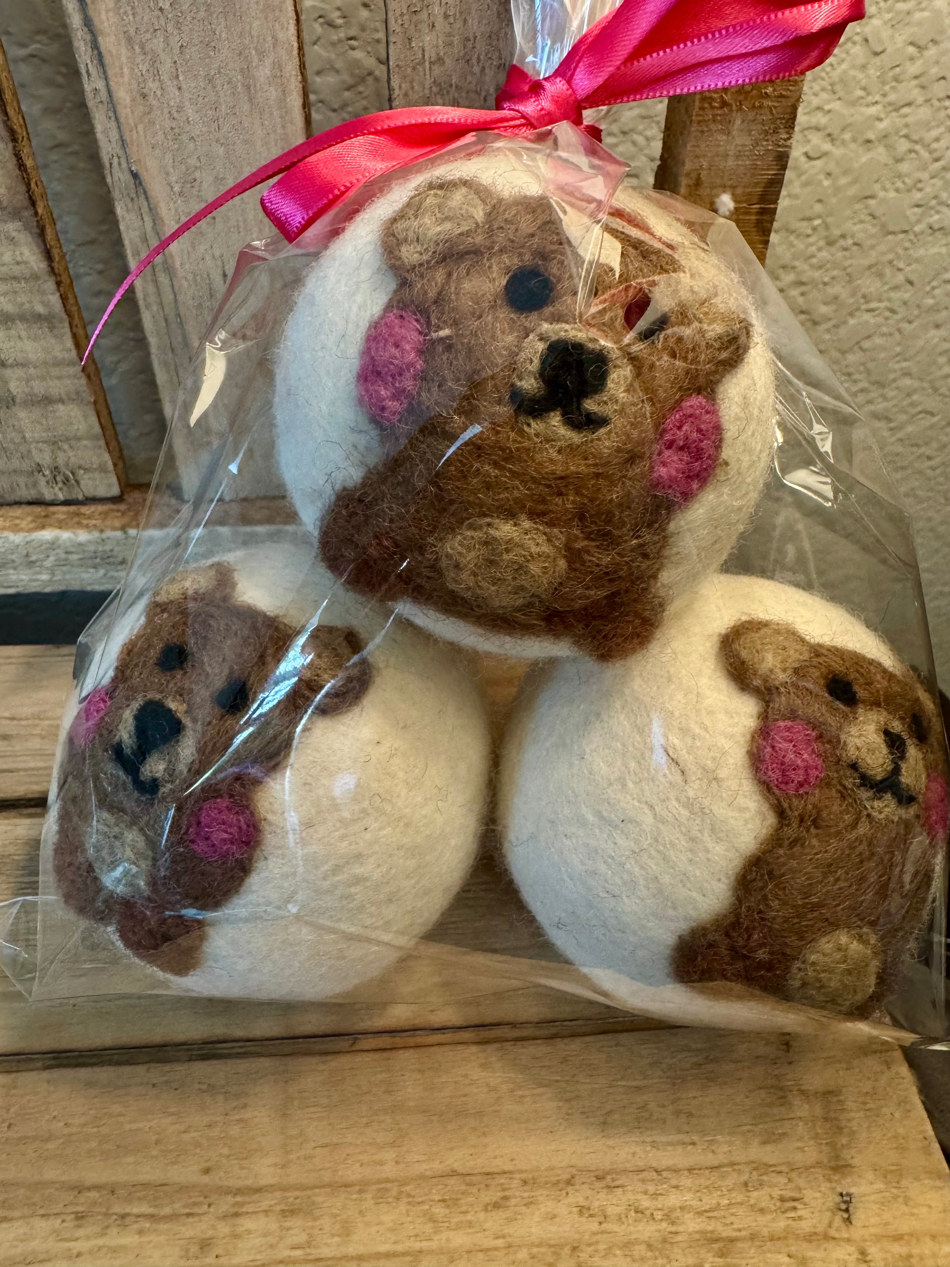 Wool Dyer Balls - 3 Pack - Various Whimsical Designs - Perfect for Laundry and Housewarming Gifts