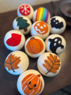 Wool Dyer Balls - 3 Pack - Holiday Designs! Fall, Halloween, Christmas and St. Patrick's Day
