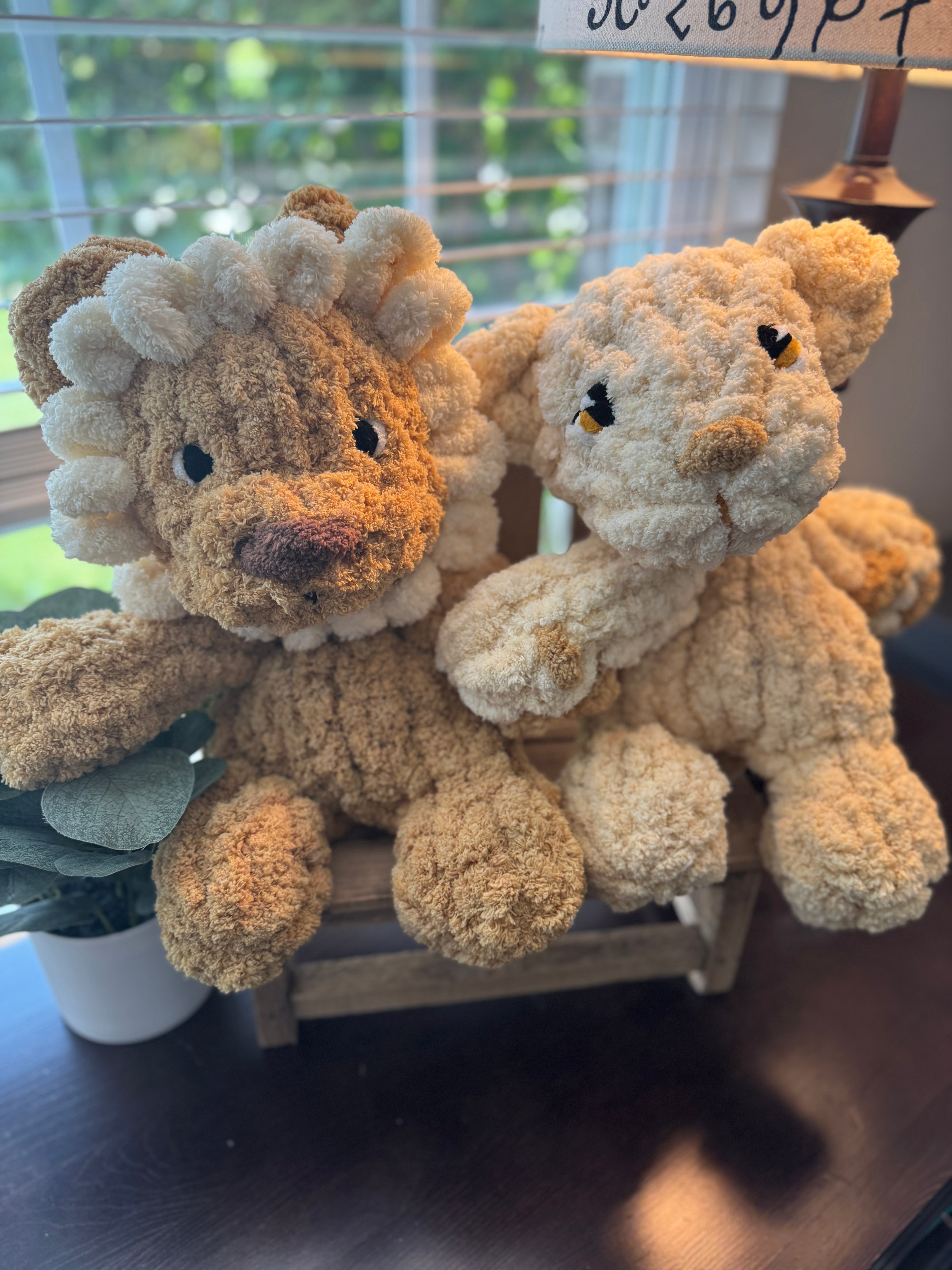 Hand Knit Lion & Lioness