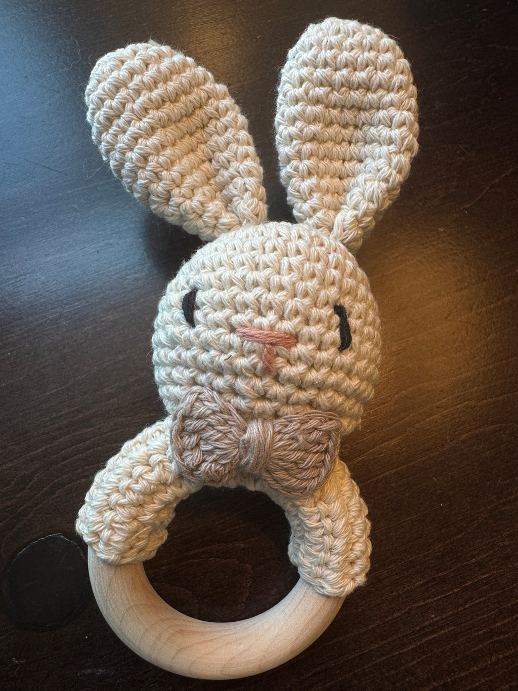 BGs Crochet and Wood Teether Rattle