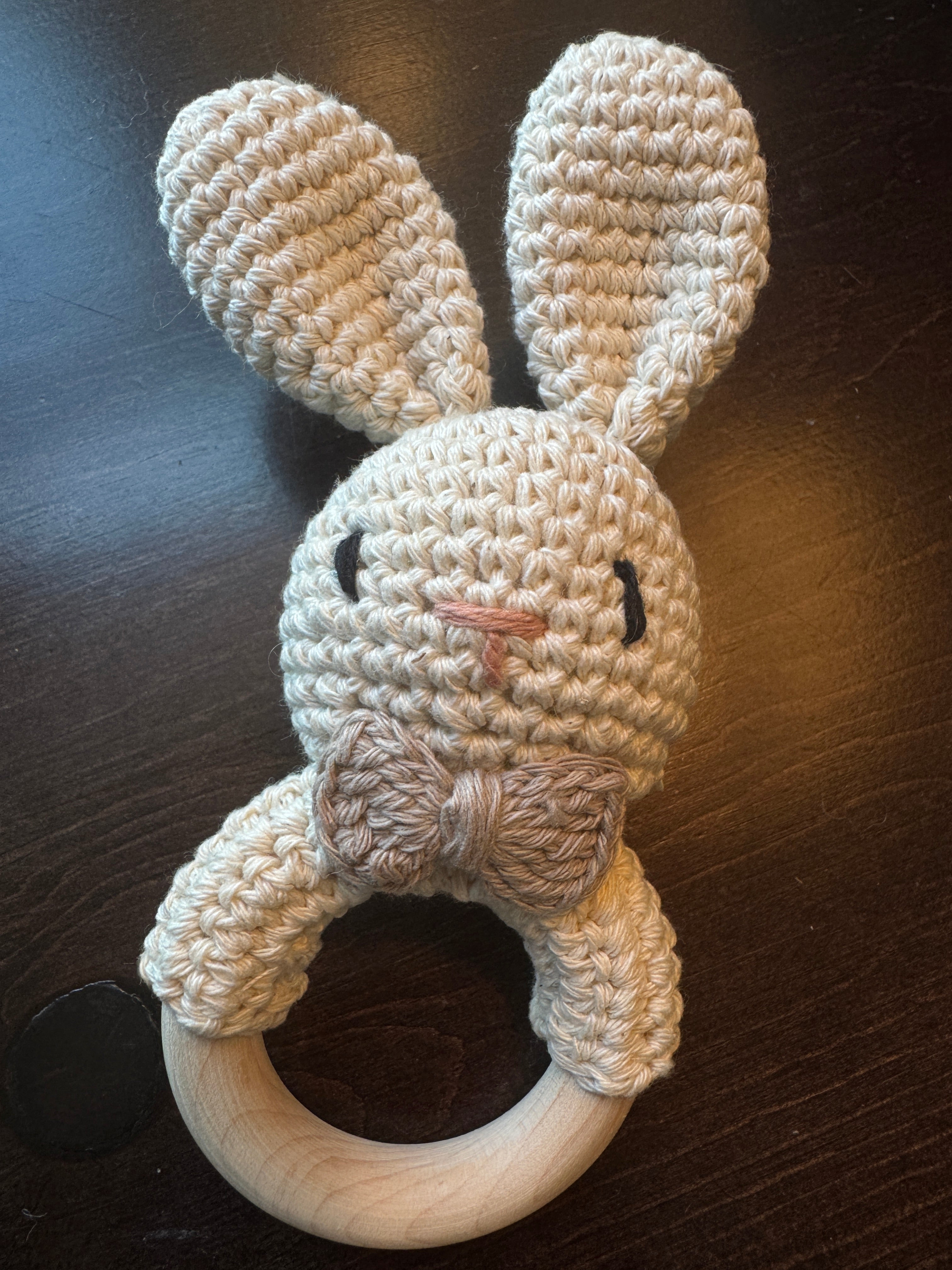 BGs Crochet and Wood Teether Rattle