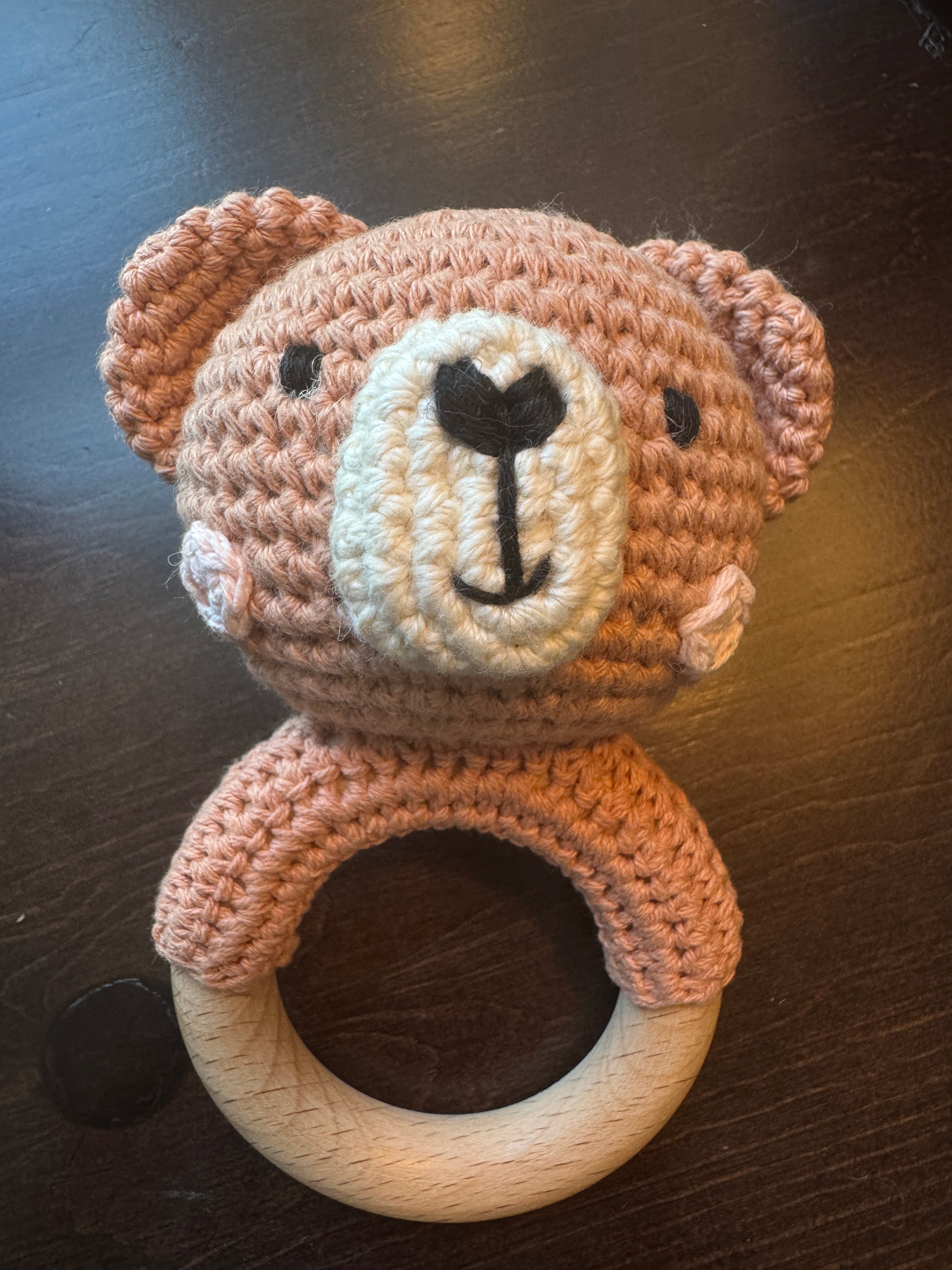BGs Crochet and Wood Teether Rattle