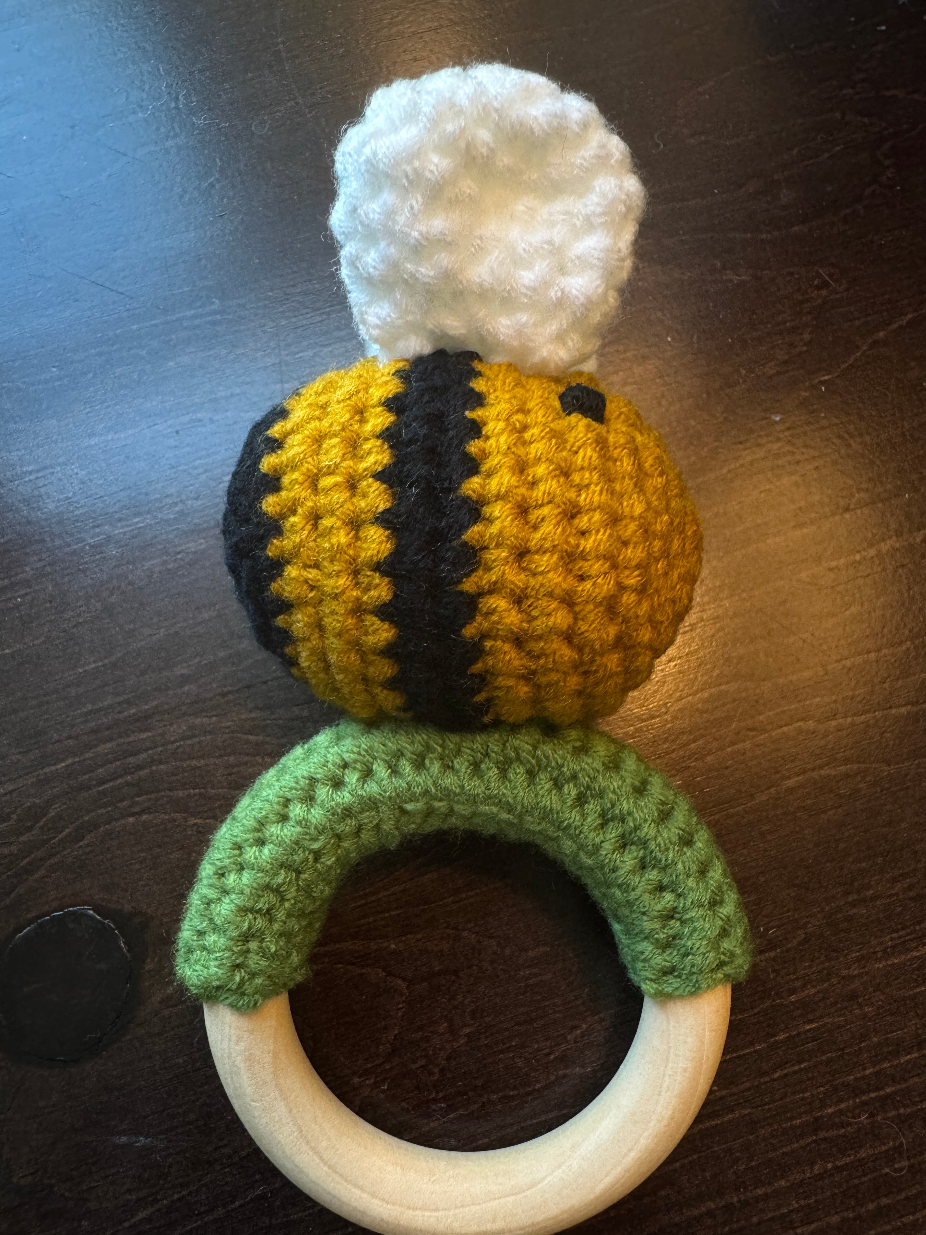 BGs Crochet and Wood Teether Rattle