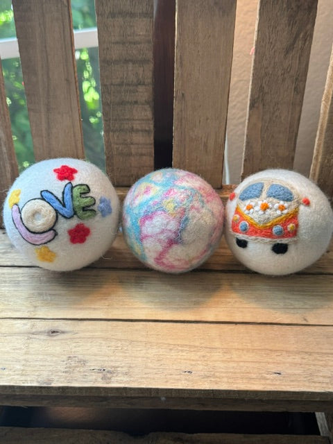 Wool Dryer Balls - 3 Pack - Whimsical Designs