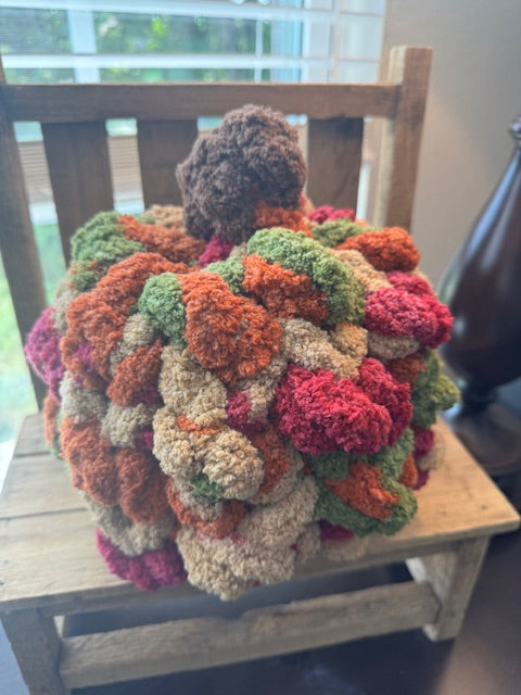 Hand Knit Stitch and Bobble Pumpkins