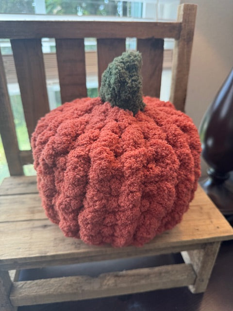 Hand Knit Stitch and Bobble Pumpkins