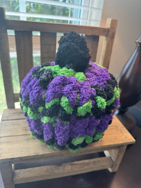Hand Knit Stitch and Bobble Pumpkins
