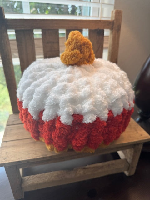 Hand Knit Stitch and Bobble Pumpkins