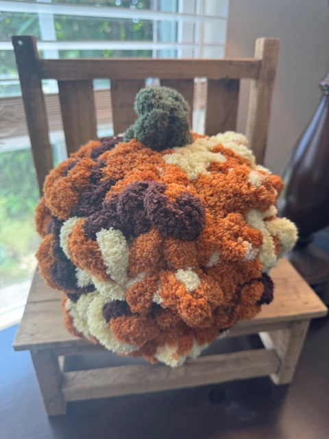 Hand Knit Stitch and Bobble Pumpkins