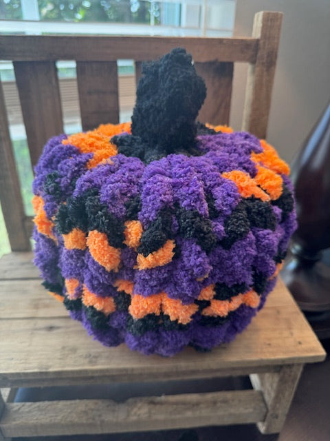 Hand Knit Stitch and Bobble Pumpkins