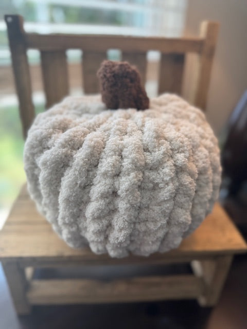 Hand Knit Stitch and Bobble Pumpkins