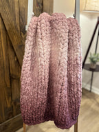 Chunky Hand Knit Blanket Ombré Phasing, Pick Your Size