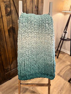 Chunky Hand Knit Blanket Ombré Phasing, Pick Your Size