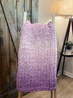 Chunky Hand Knit Blanket Ombré Phasing, Pick Your Size