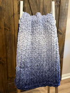Chunky Hand Knit Blanket Ombré Phasing, Pick Your Size