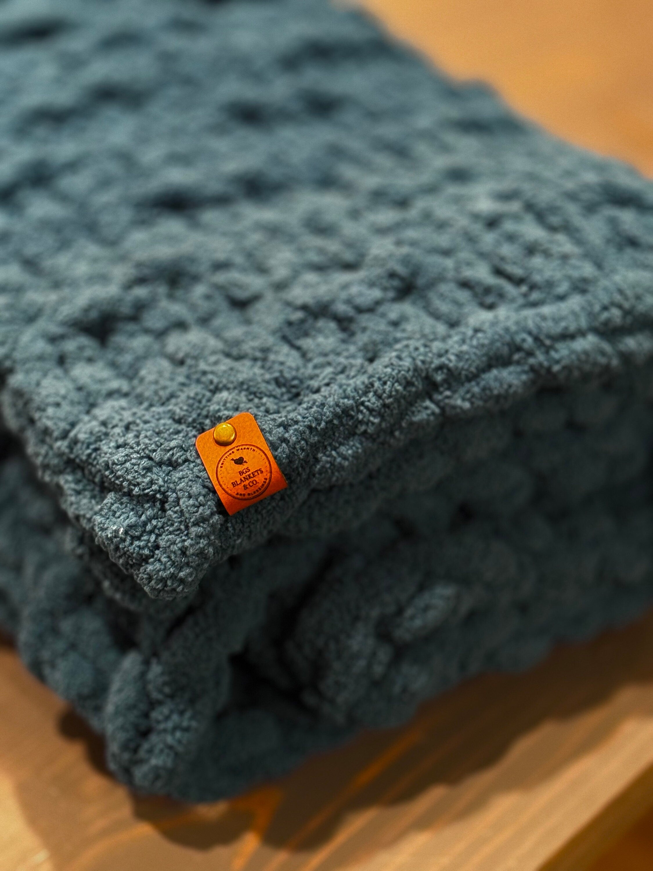 Purl & Stitch Custom Hand Knit Blanket (45x50), Pick up to 2 Colors. One of a Kind Gift!