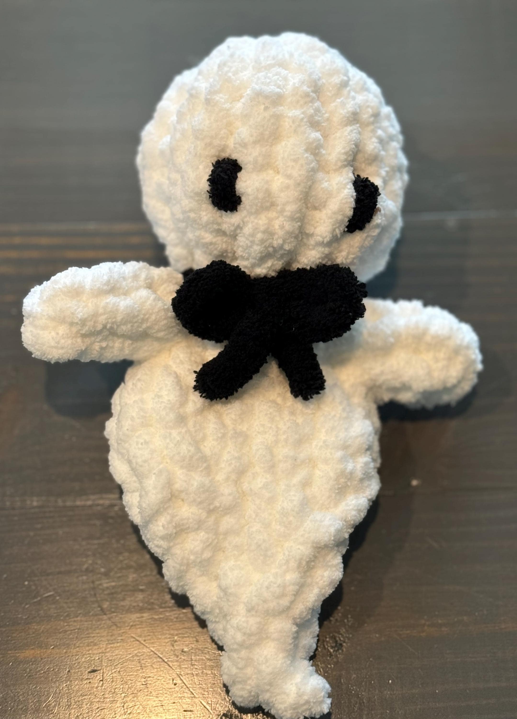Ghost Chenille Hand Knit Lovey Different color options and bows available