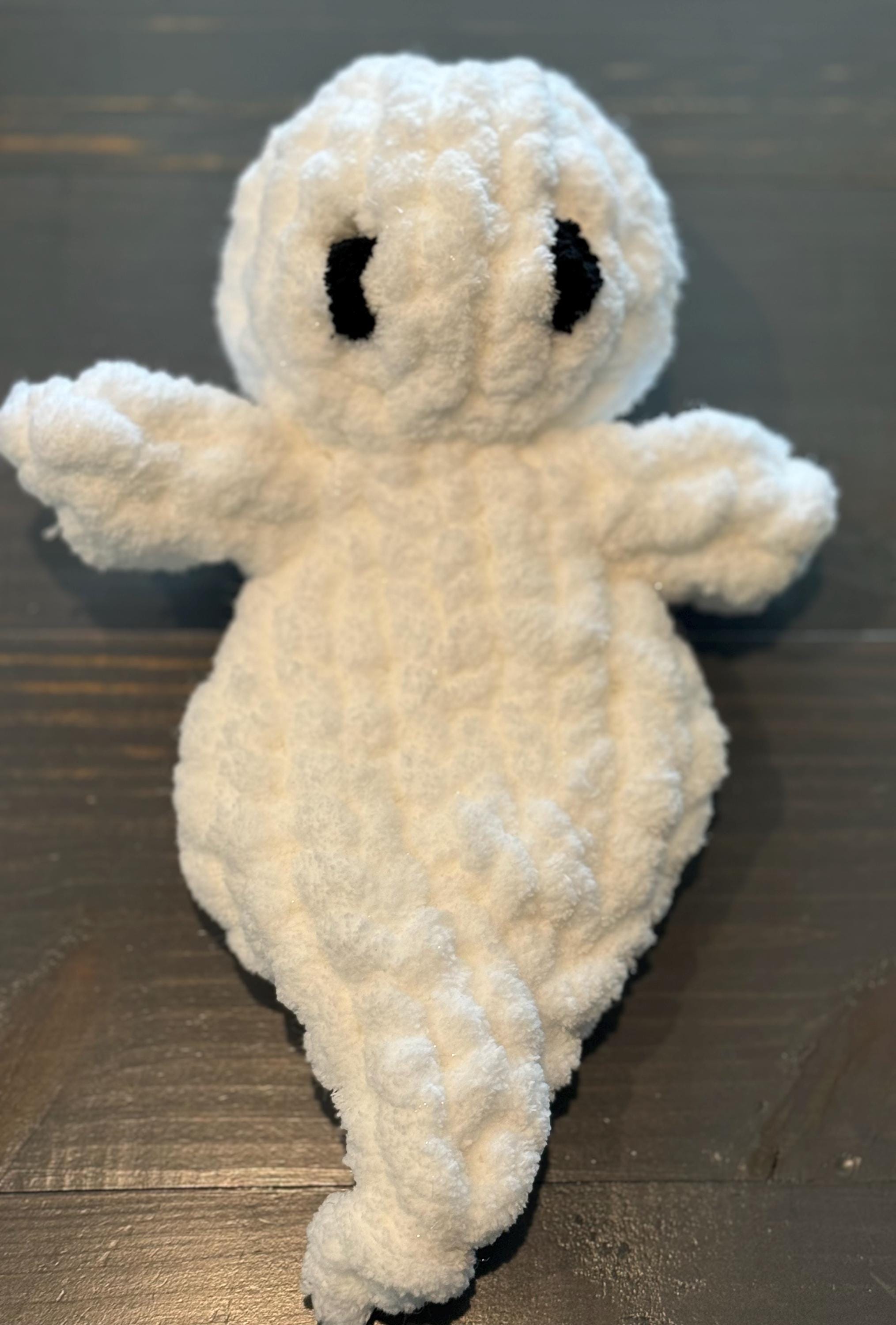 Ghost Chenille Hand Knit Lovey Different color options and bows available
