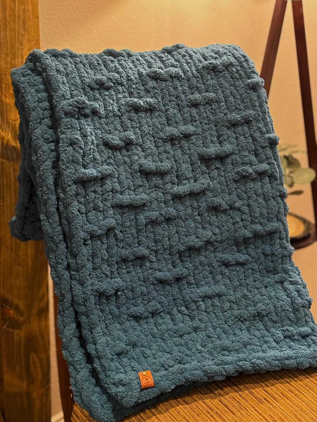 Purl & Stitch Custom Hand Knit Blanket (45x50), Pick up to 2 Colors. One of a Kind Gift!
