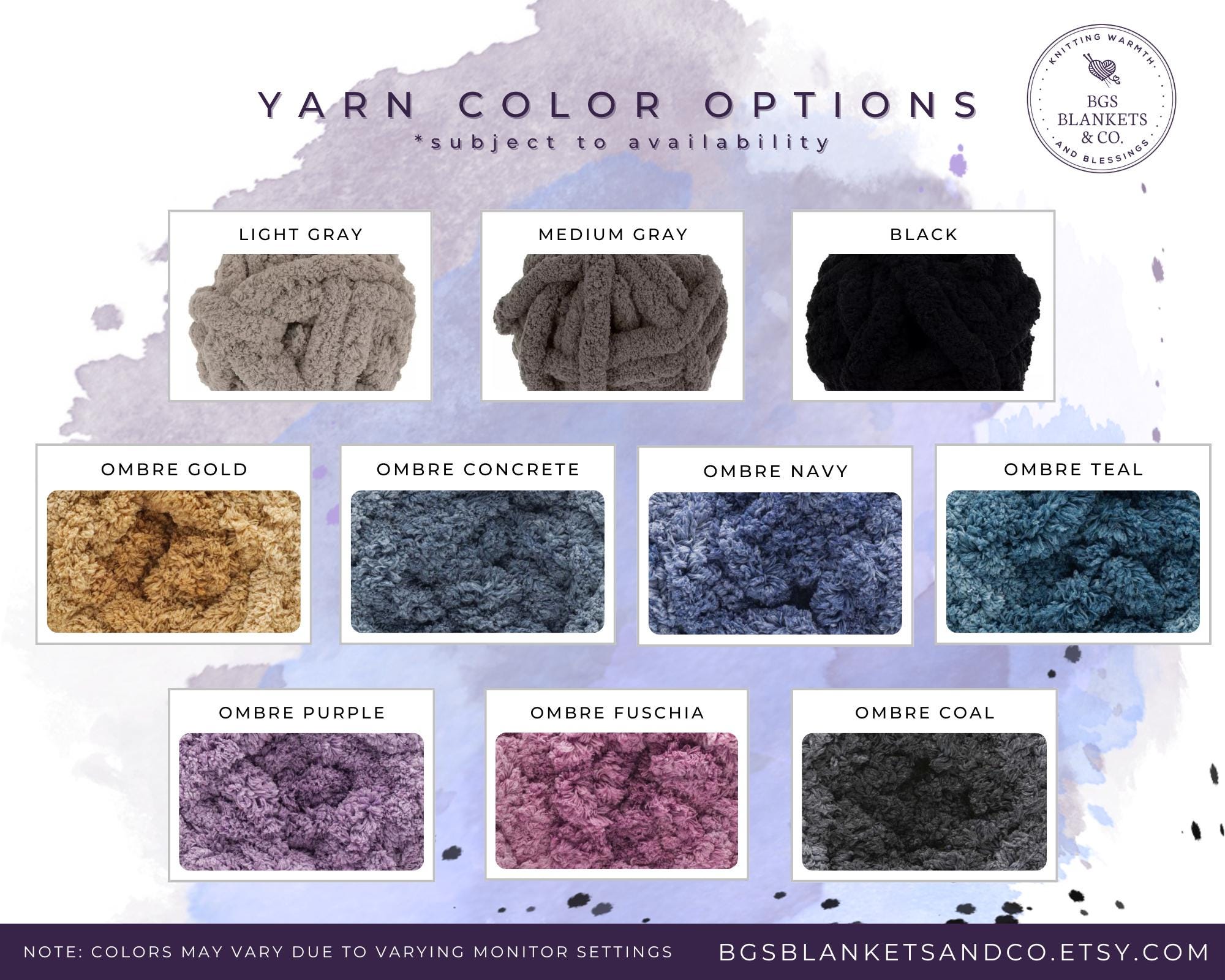 Purl & Stitch Custom Hand Knit Blanket (45x50), Pick up to 2 Colors. One of a Kind Gift!