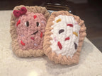 Hand Knit Pop Tart Pastry Stuffie - 13"x11" Cuddly Plush in Two Delightful Colors