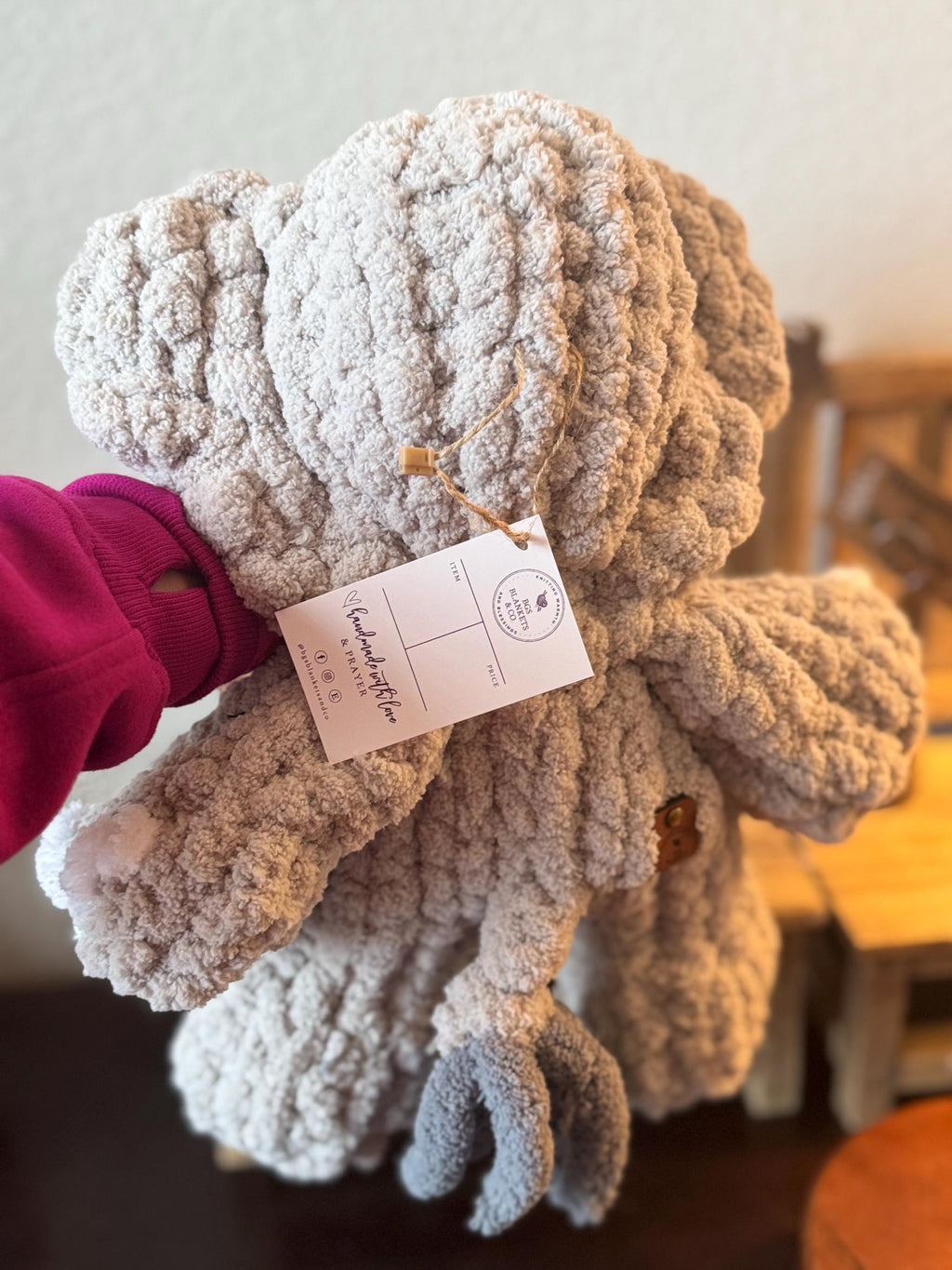 Hand-Knit Elephant Lovey | Ideal Gift for Baby Showers, Birthdays & Holidays | Perfect for Elephant Lovers!