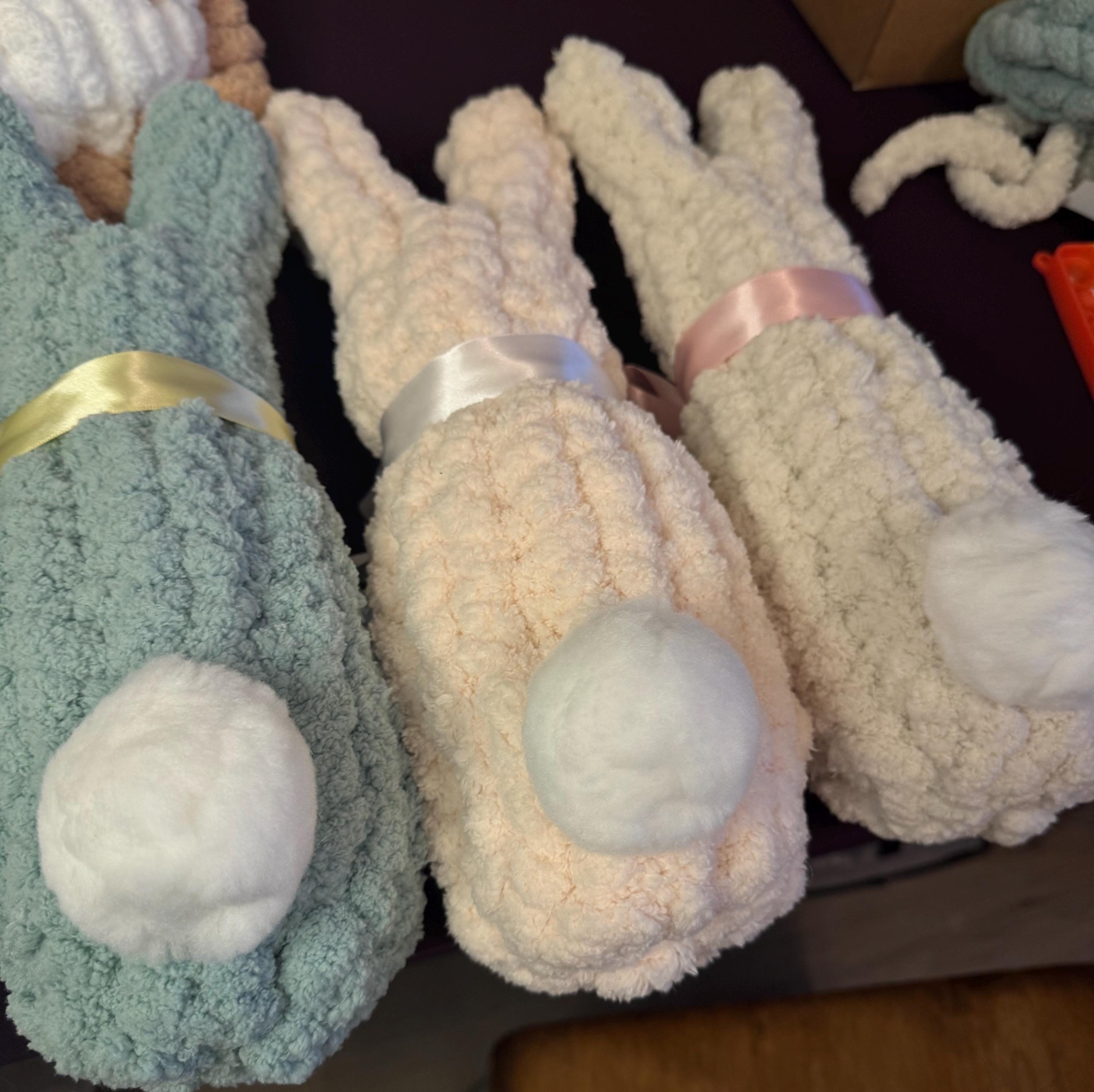 Handknit Bunnies - Adorable, Cozy Companions in a Rainbow of Colors!