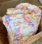 Chunky Hand-Knit Blanket - Pink Sorbet | Cozy Baby, Toddler, or Lap Blanket (30x40) READY TO SHIP!