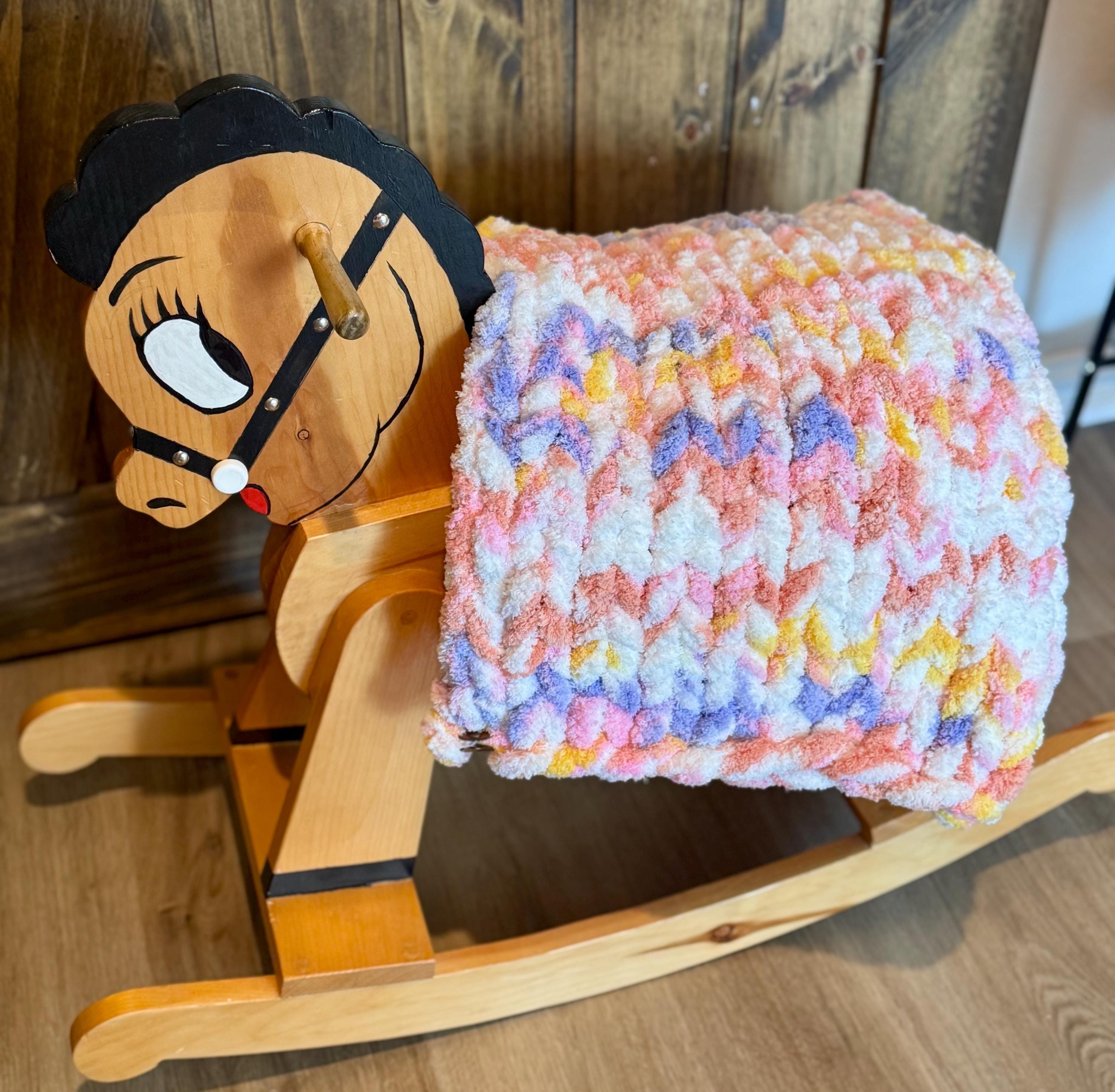 Chunky Hand-Knit Blanket - Pink Sorbet | Cozy Baby, Toddler, or Lap Blanket (30x40) READY TO SHIP!