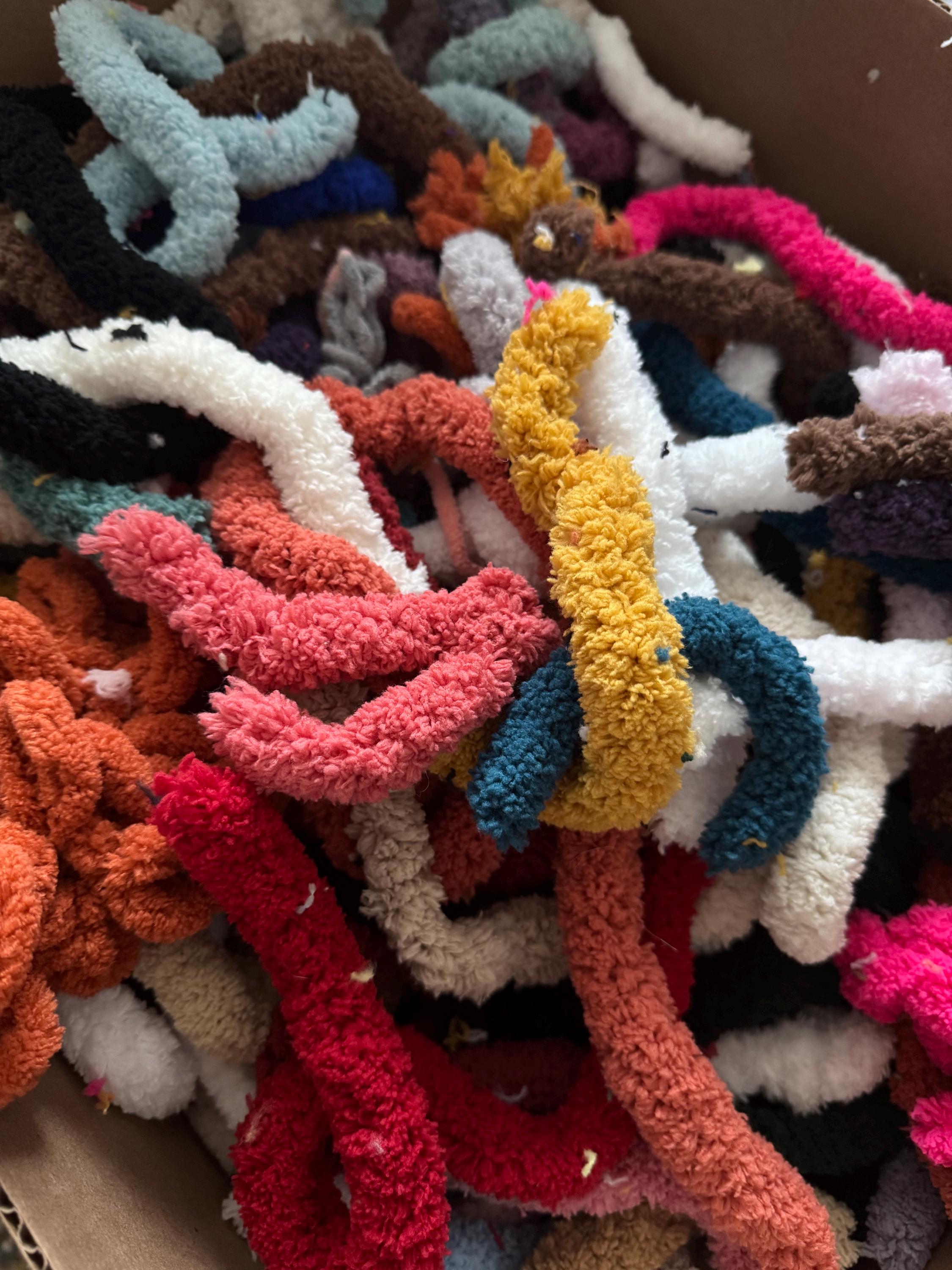 Scrap Chunky Chenille #7 Yarn by the Pound! Ready to Ship! Some 1/4, 1/3, 1/2 and Full Skeins.