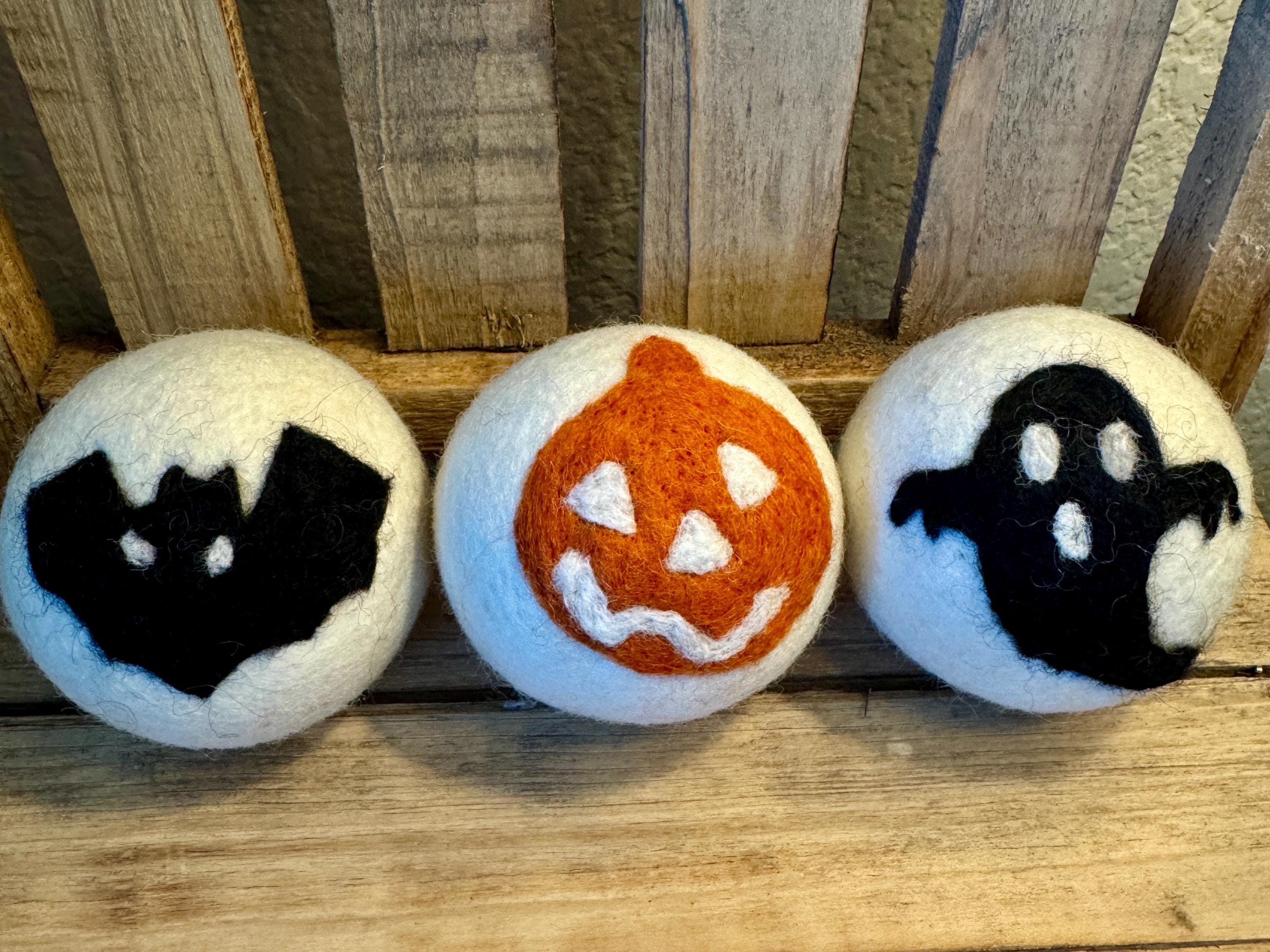 Wool Dyer Balls - 3 Pack - Holiday Designs! Fall, Halloween, Christmas and St. Patrick's Day