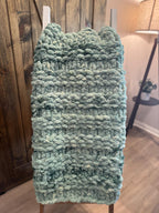 Chunky Hand-Knit Blanket - Forest Splash | Double Garter Stitch | Throw Blanket (40x55) READY TO SHIP!