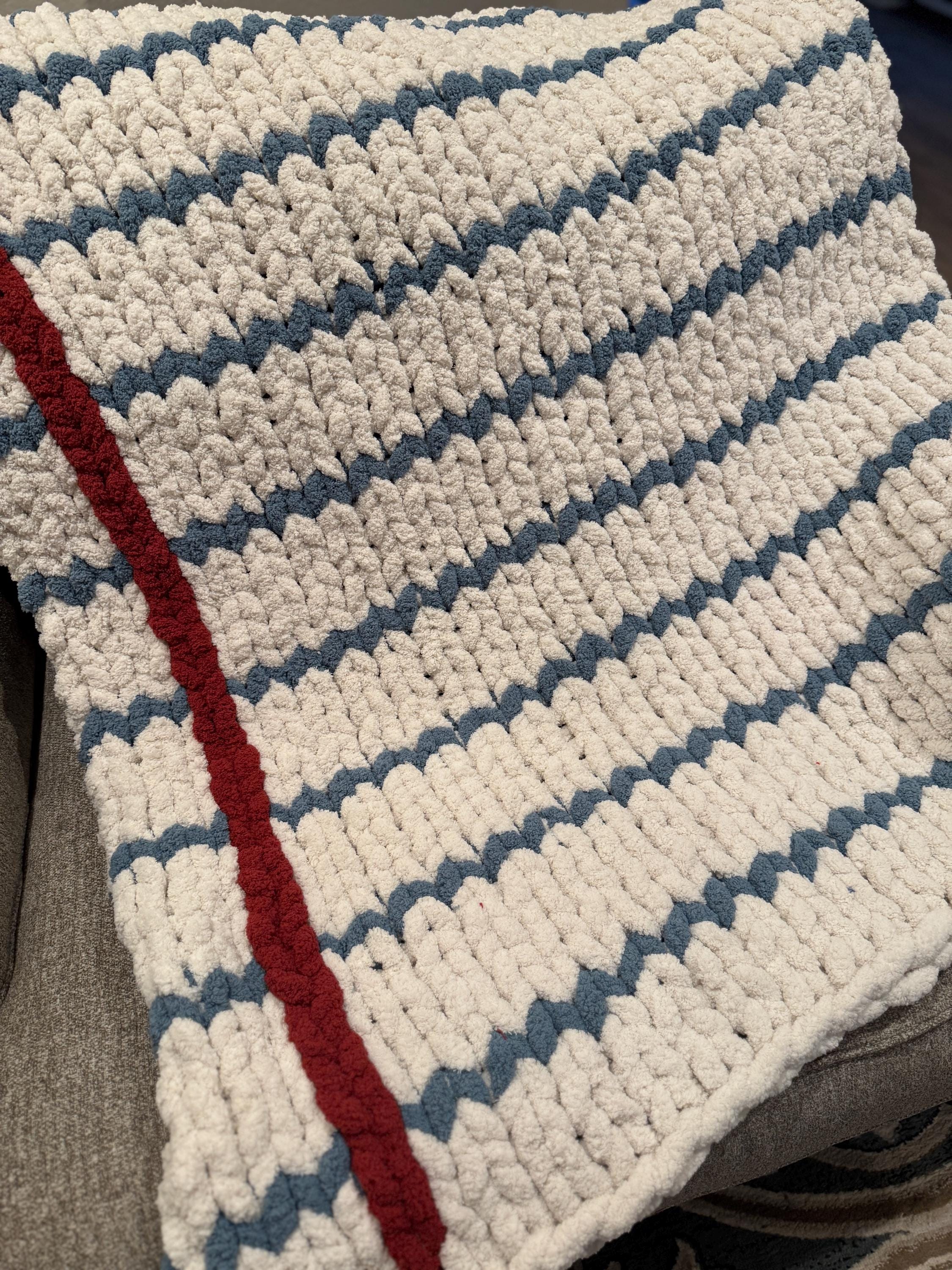 Paper and Pencil Chunky Chenille Hand Knit Blanket and Stuffie (40x50) Perfect Teacher, Professor and Writer Gift!  Ready to SHIP!