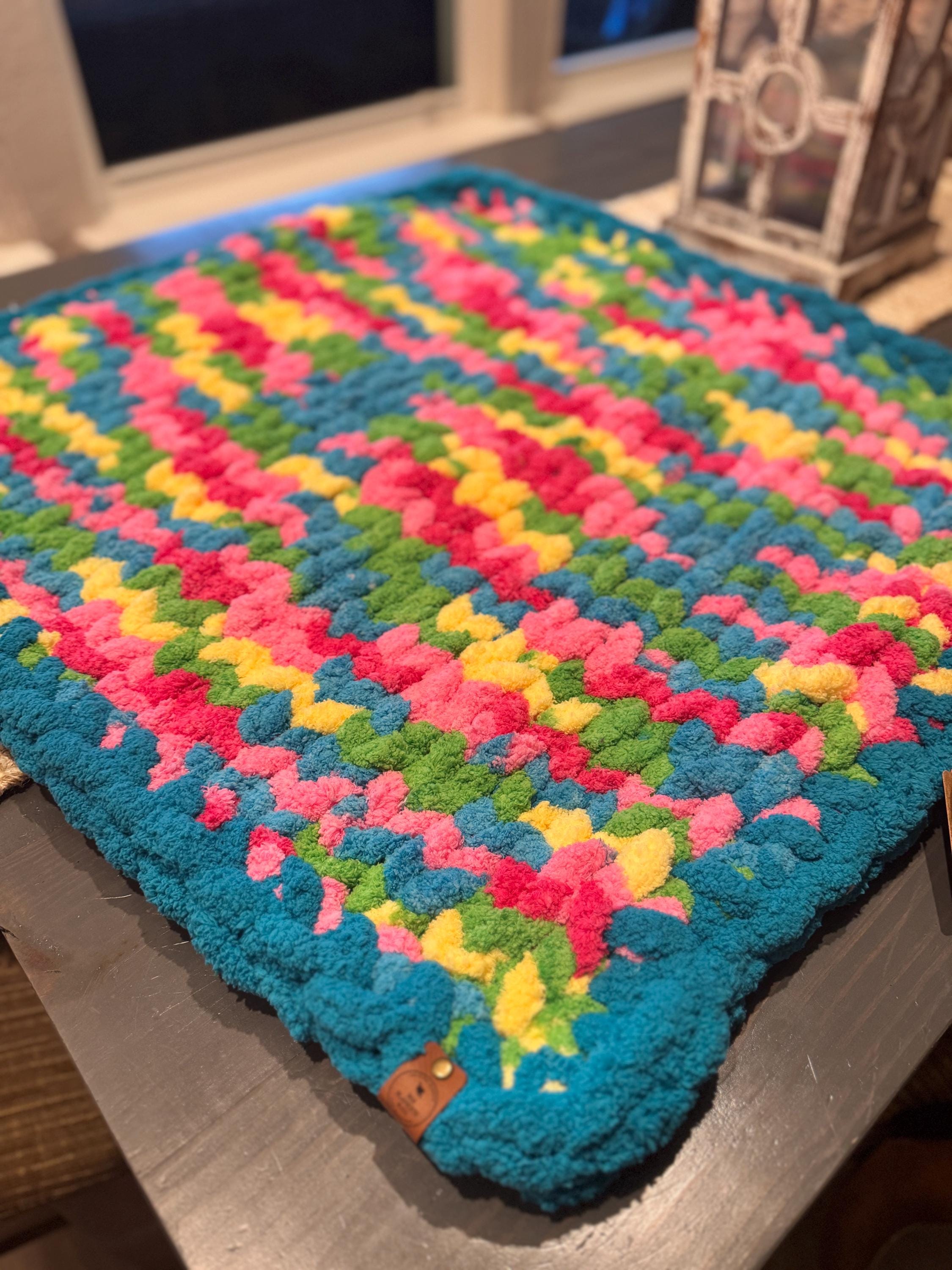 Chunky Knit Toddler Baby Blanket: Candy Color 25x30