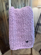 Custom Build Your Own Chenille Chunky Hand Knit Blanket, Pick Your Size and Up to 3 Colors