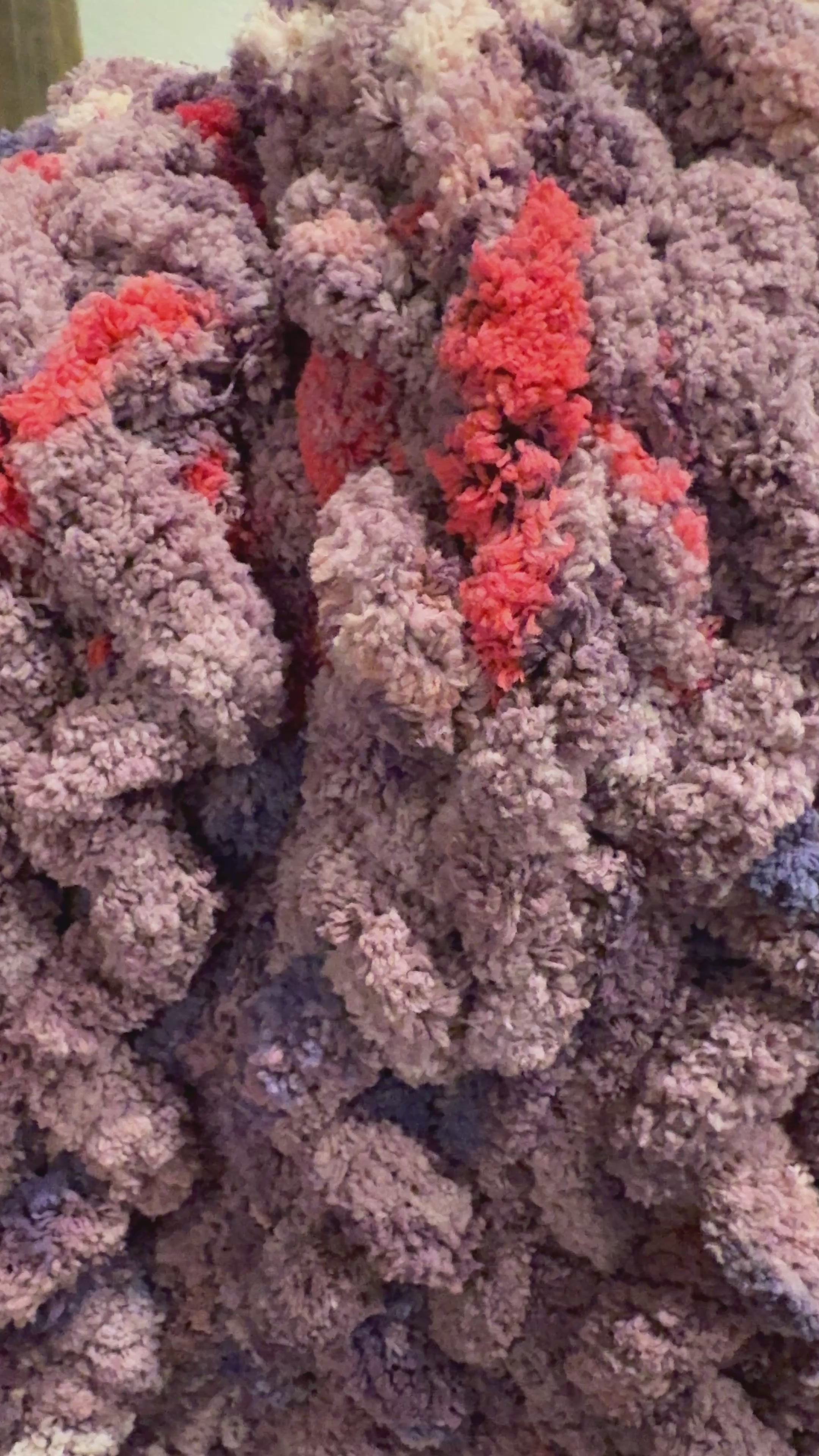 Chunky Knit Chenille Blanket: Mixed Berry Purple, (33x44) Broken Herringbone Stitch